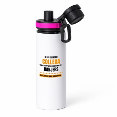 Hacebo® - Trotse collega waterfles met draaidop roze - Collega - een collega - werk - afscheidscadeau - verjaardagscadeau - kado - water fles - 850ML
