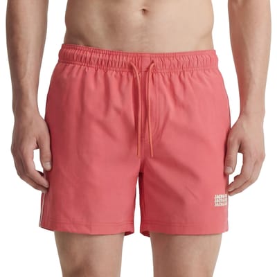 JACK & JONES - JPSTMAUI SUNRISE TRIPLE LOGO SWIM SHORTS - Heren Shorts - Hot Coral