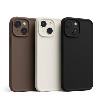 Zwart beige bruin telefoon hoesje – backcover – geschikt voor iPhone 14 Plus – zachte matte uitstraling – camera bescherming – set van 3 stuks