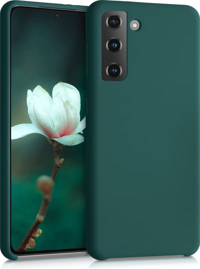 kwmobile telefoonhoesje geschikt voor Samsung Galaxy S21 - Hoesje met siliconen coating - Smartphone case in turqoise-groen