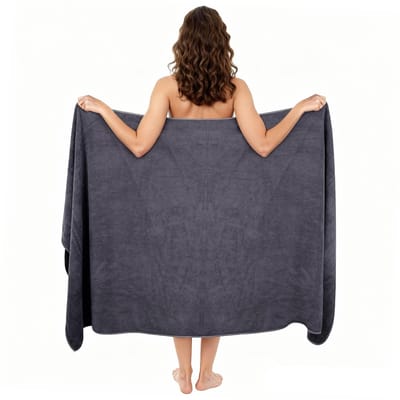 Dailygoods- Badhanddoeken 90x180 cm - Donkergrijs - 1 stuk - Hotelkwaliteit - Luxe - Zacht en absorberend - Handdoeken