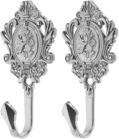 MTTproducts- Gordijnhouder Vintage Stijl - Metalen Gordijnhouders - Zinklegering - Wandmontage - Elegant Rozenpatroon - Eenvoudig te Installeren - Gordijnhaak