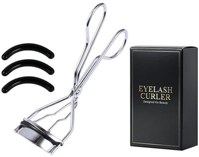 Wimperkruller - Lash lift - Met 3 siliconen drukvulpads - Lange gekrulde wimperkruller - Natuurlijk gekruld - Comfortabele grip - Zilver