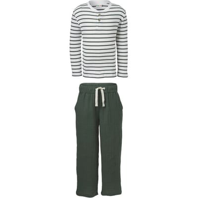 LUPILU Mousseline kinder kledingset 2-delig (Groen, 98/104)