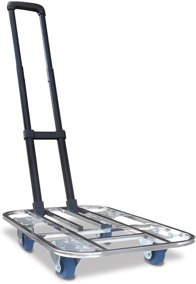 Handwagen Steekwagen - Platte Kar - Zware Spullen Verplaatsen - Opvouwbaar Ontwerp - 300 kg Laadvermogen - Blauw Zilver