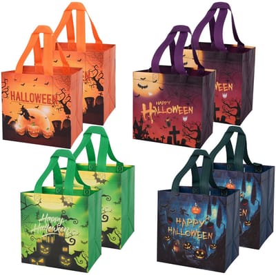 Dailygoods - 8 stuks Halloween-tassen Trick or Treat-tassen Halloween-emmerfeestcadeau-tas voor kinderen Snoepgoed Snoepgoed Trick or Treat 21x20x15cm