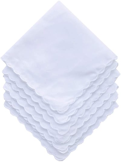 Zakdoeken - Dames Zakdoeken - Kleine witte katoenen zakdoeken - Geplooid patroon - Huwelijkscadeau - 30 cm - Wit - 5 stuks