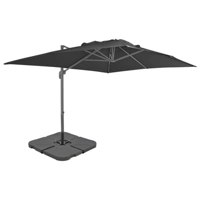 vidaXL - Parasol - met - draagbare - voet - antracietkleurig