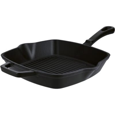 SILVERCREST Gietijzeren grillpan of koekenpan (Vierkant, zwart)