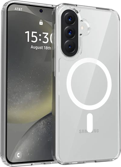 Hoesje Geschikt voor Samsung Galaxy A57 - Compatibel met MagSafe / Qi2 - Hard Back Cover met Magneet - Transparant
