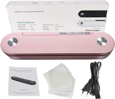 LivingHub Nordic Vacumeermachine - Vacuümsealer - Vacuüm Sealer Inclusief 10 Vacuumzakken - Vacumeerapparaat - Keuken Apparaat