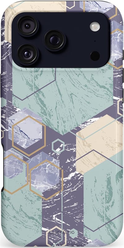 Casetastic hoesje geschikt voor Apple iPhone 17 Pro Max - MagSafe - Dubbellaagse bescherming - Veerkracht - Fashion Case - Mintgroen Lavendel Crème
