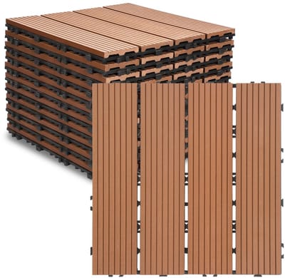 Composiet Tegels - Kliktegels Balkon - Terras Vernieuwen - Eenvoudig Kliksysteem - 30x30 cm - Bruin