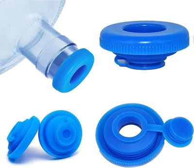 Herbruikbare waterflesdeksel, set van 2, geschikt voor 12,5 liter flessen, vervangbaar siliconen deksel, schroefdop voor 55 mm flessen, ideaal voor dagelijks gebruik
