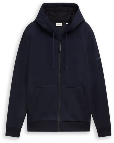 Tom Tailor - Basic hoodie-sweatjack - Maat XL - sky captain blue