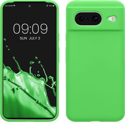 kwmobile telefoonhoesje geschikt voor Google Pixel 8 - Hoesje met siliconen coating - Smartphone case in limoengroen