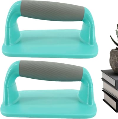 Vloer Pompstangen - Fitness Handgrepen - Kracht Training - Antislip Basis - 23x17x8 cm - Blauw