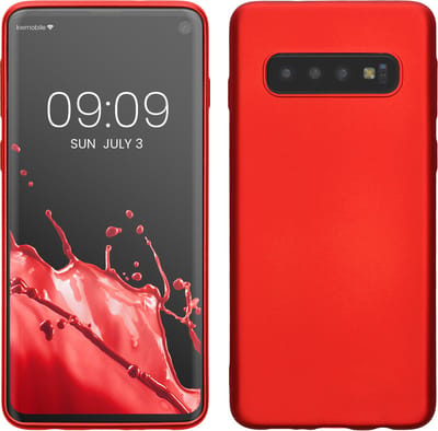 kwmobile telefoonhoesje geschikt voor Samsung Galaxy S10 - Hoesje voor smartphone - Back cover in metallic donkerrood