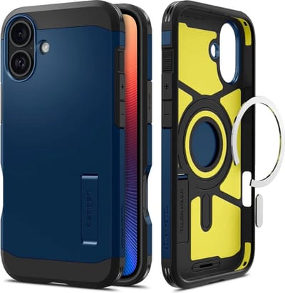 Spigen Geschikt voor Apple iPhone 16 Plus - Tough Armor - Geschikt voor Mag - Back Cover Hoesje - Blauw