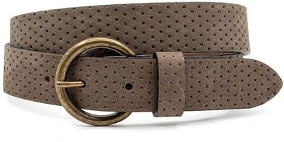 Leren kinderriem taupe - 3 cm breed - Leer - Jeans riem - Stoer - Maat 70