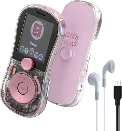 Muziekspeler - Digitale audio speler - Luister naar muziek - 128 GB uitbreidbaar geheugen - 177 inch scherm - Roze