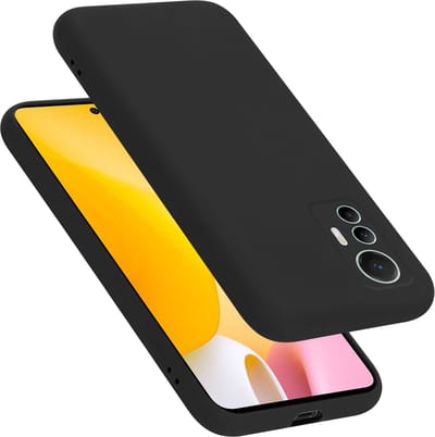Cadorabo Hoesje geschikt voor Xiaomi 12 LITE in LIQUID ZWART - Beschermhoes gemaakt van flexibel TPU silicone Case Cover