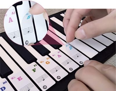 Piano Stickers - Gekleurde Noten - Voor Beginners - Lezen Muziek Noten - 88 - Keyboard - Toetsen - Eenvoudig Leren Spelen