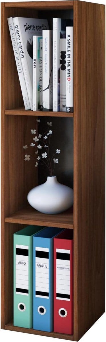 Houten opbergstandaard Boekenkast Decoratieve plank Mendas 3 compartimenten
