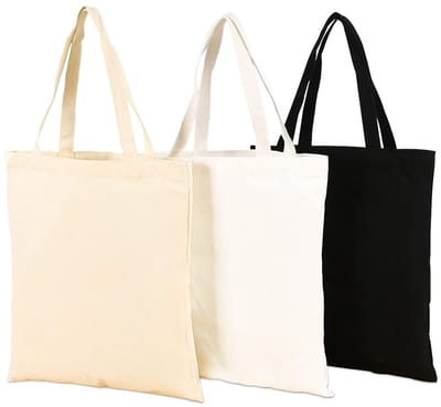 Dailygoods- Stoffen Tas Herbruikbaar - Katoenen Tas - Jute Tas - Opvouwbare Boodschappentas - Lange Hengsels - Perfect voor DIY