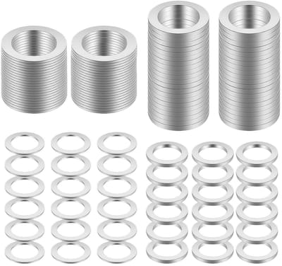 Set van 120 RVS Door Washers voor Deuren, M10, Montage Ringen en Scharnieren, 1mm/2mm Dikte