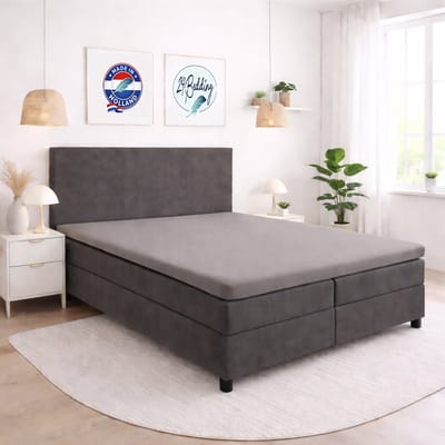 24-Bedding - Hoeslaken Topper - 80x200 cm Donkergrijs - Verkoelend 100% Percaline Katoen