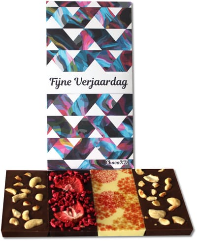 Verjaardag Chocolade cadeau - Gefeliciteerd chocolade kado - Birthday gift- Fairtrade Chocolade - Brievenbuspakket - Handgemaakte chocolade
