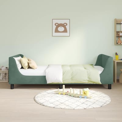 vidaXL - Kinderen - bedframe - met - hoofdboard - Zeegroen - 80 - x - 200 - cm - Fluweel