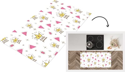 Keukenloper - Loper keuken - Prinses - Patronen - Quote - Kroon - 120x60 cm - Keukenloper vinyl