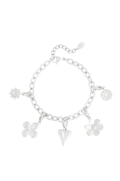 Bedelarmband zilverkleurig - armband stainless steel - dames waterproof sieraad