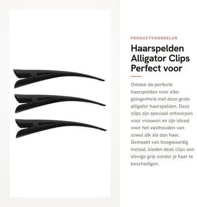 Dailygoods- Haarspelden Grote Antislip - Alligator Haarspeld - Kappers Clips - Roestvrij Staal - 3 Stuks - 13,5 cm Lengte - Haarklemmen