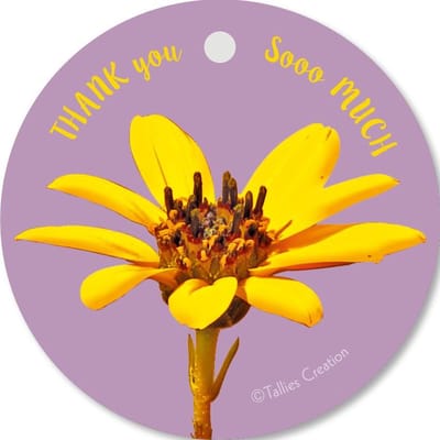 Tallies Cards - kadokaartjes  - bloemenkaartjes - Thank you sooo much - Flowerpower - set van 5 kaarten - bedankkaart - bedankt - 100% Duurzaam