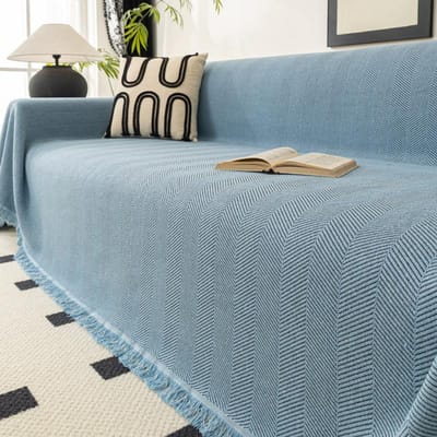 Visgraatpatroon Katoen en Linnen Bankhoes Deken Nieuw Kussen Volledige Hoes Bankhanddoek Complete All-inclusive Universele Hoes 180*130cm
