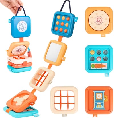 Dailygoods- Activiteitenkubus Educatief - Montessori Speelgoed - Baby Drukbord - Reisspeelgoed - Sensorisch Ontwikkelingsspeelgoed - Peuter Activiteiten - Speelbord