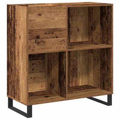 vidaXL - Platenkast - Oud - hout - 84,5 - x - 38 - x - 89 - cm - Bewerkt - hout