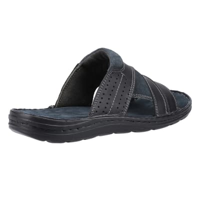 Hush Puppies Heren Archer Leren Muiltjes (Zwart)