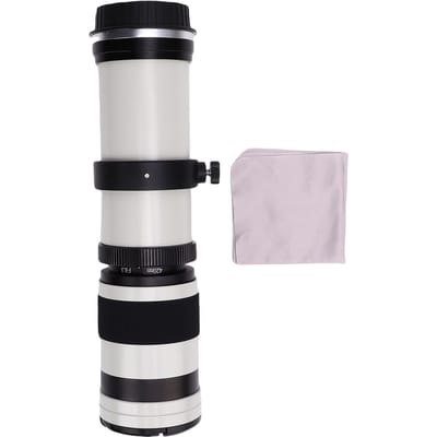 420 800mm F8.3 Telefoto Zoomlens Geschikt voor EF EF S Mount Camera's Handmatige Focus Camera Lens Aluminiumlegering Optisch Glas wit