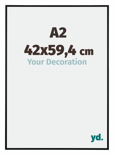 Your Decoration - Fotolijst A2 42x59,4 cm - Aluminium - Zwart Mat - Kent