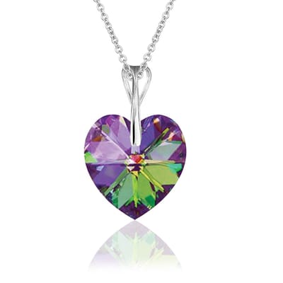 Montebello Ketting Pim HZ101 - Swarovski Hart - 925 Zilver Gerhod. - Ø14mm - 50cm