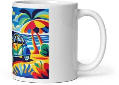 De2pktjes - Mok Citroën 2CV x Matisse – Koffie met een Kleurrijke Knipoog - 300ml