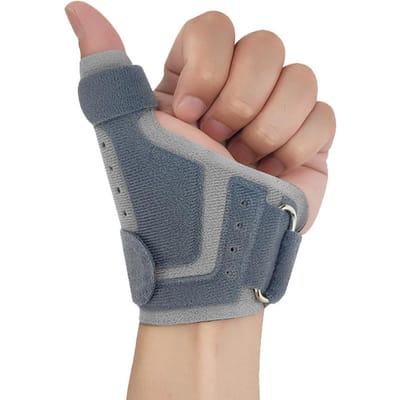Orthèse Attelle de Pouce One Piece Ténosynovite Souris Main Légère Respirante Attelle de Pouce Support Main Gauche Droite Bande de Poignet gris