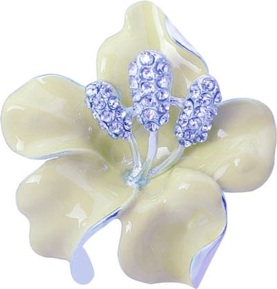 Fako Bijoux® - Broche - Orchidee - 47x50mm - Crème