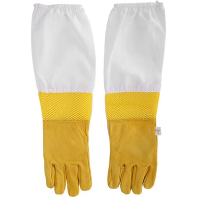 2 STUKS Schapenvacht Geel Anti Bijensteek Hol Ademend Handbescherming Imkershandschoenen white