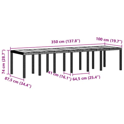 vidaXL - Tuin - Eettafel - Set - 15 - st - Bruin - Polt - riet