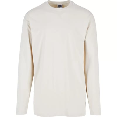 Urban Classics - Oversized Open Edge Longsleeve shirt - S - Beige